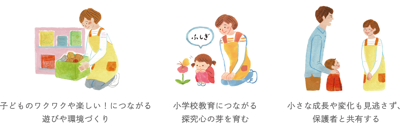 子どものワクワクや楽しい！につながる遊びや環境づくり 小さな成長や変化も見逃さず、保護者と共有する