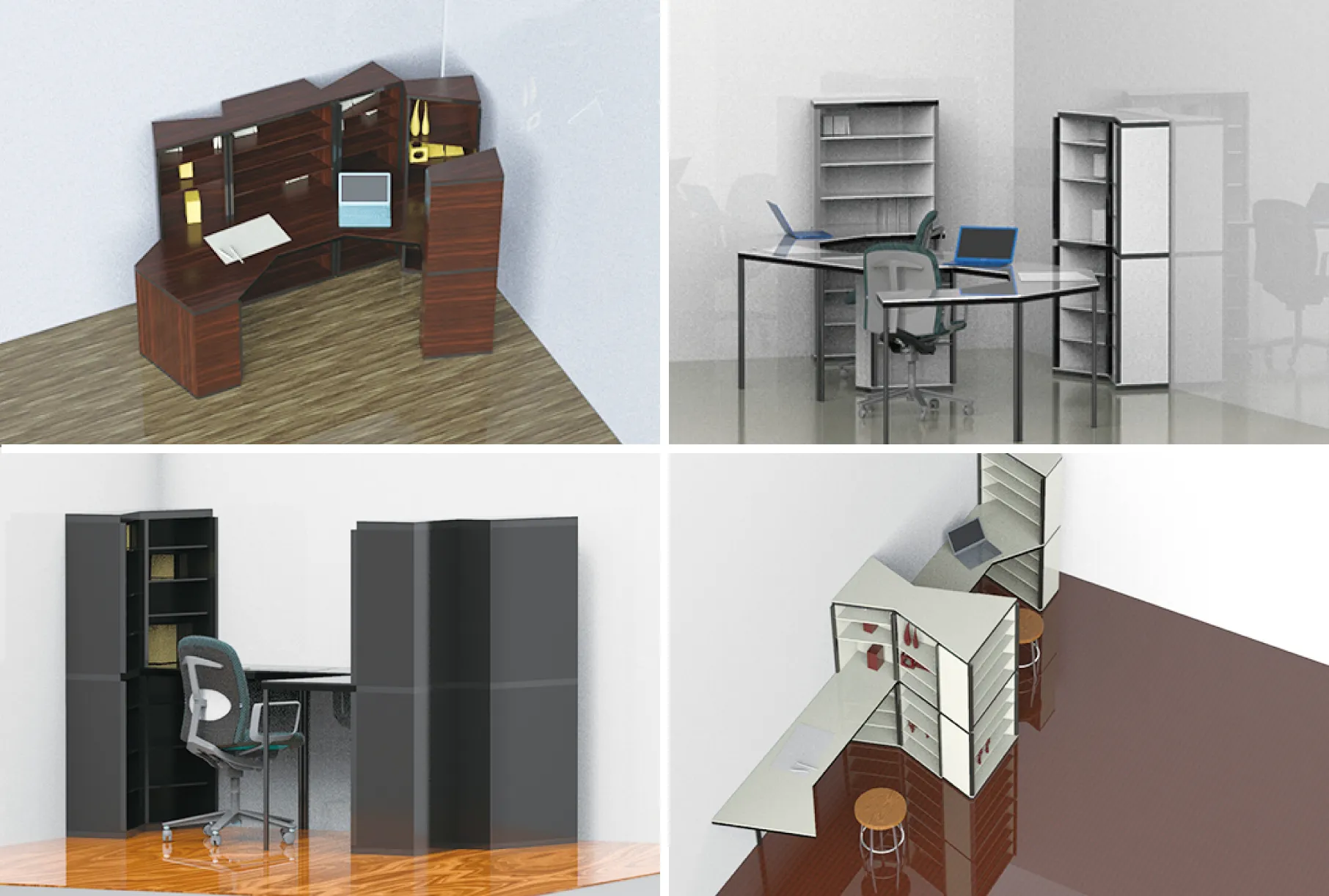 デスクと2種類の棚でカスタマイズの楽しさを提案した作品「Re:Desk」(3年次)